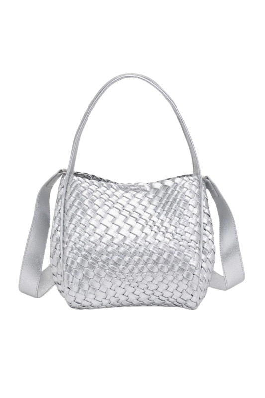 Roxy Woven Handle Bag - Silver