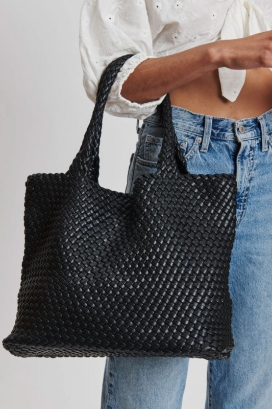 Solana Woven Tote - Black