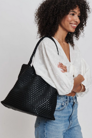 Solana Woven Tote - Black