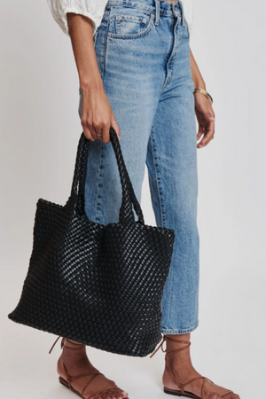 Solana Woven Tote - Black