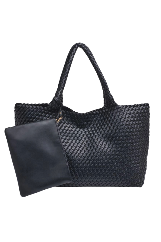 Solana Woven Tote - Black