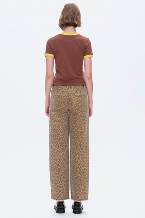 Mid Rise Leopard Jeans