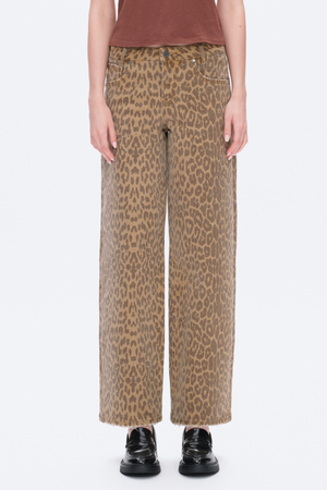 Mid Rise Leopard Jeans