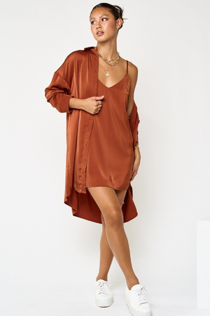 Gracie Slip Dress - Cognac