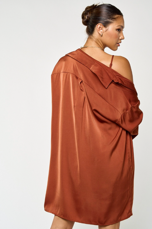 Gracie Shirt Dress - Cognac