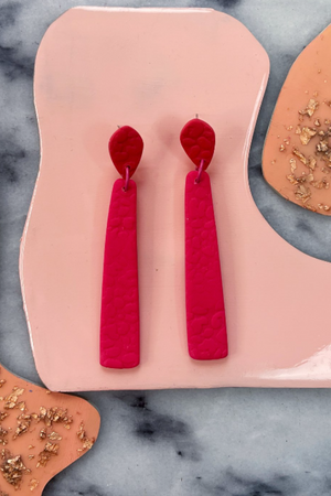Perri Solid Earrings - Hot Pink