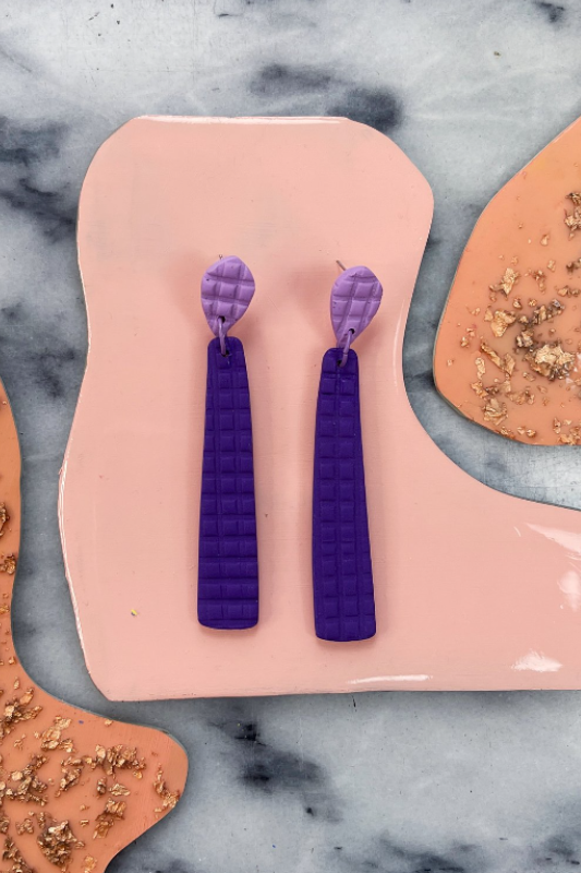 Perri Solid Earrings - Purple