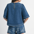 Load image into Gallery viewer, Jennifer Embroidered Denim Top
