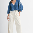 Load image into Gallery viewer, Chelsea Embroidered Cropped Blouse
