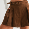 Load image into Gallery viewer, Courtney Pleated Suede Short
