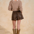 Load image into Gallery viewer, Marjorie Leather Shorts- Brown
