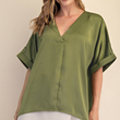 Load image into Gallery viewer, Clara Satin Blouse - Olive
