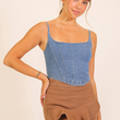 Load image into Gallery viewer, Denim Corset Top
