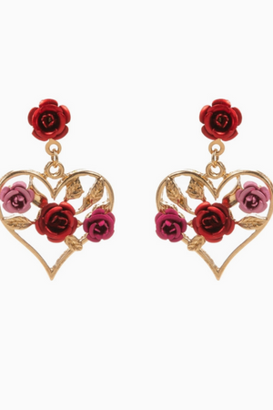 Heart Roses Earrings