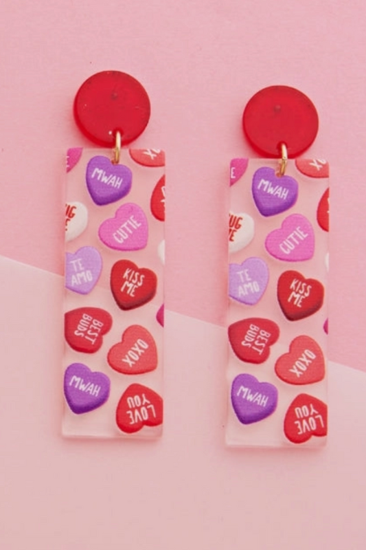 Sweetheart Acrylic Earrings