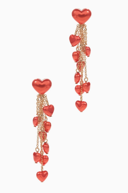 Heart Tassel Earrings