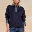 Load image into Gallery viewer, Ginna Denim Collared Sweater
