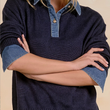 Load image into Gallery viewer, Ginna Denim Collared Sweater
