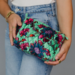 Load image into Gallery viewer, Floral Velvet Travel Pouch
