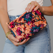 Load image into Gallery viewer, Floral Velvet Travel Pouch
