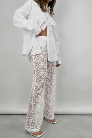 Now You See Me Lace Pant - White