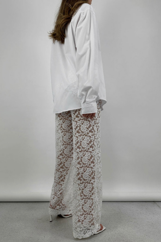 Now You See Me Lace Pant - White