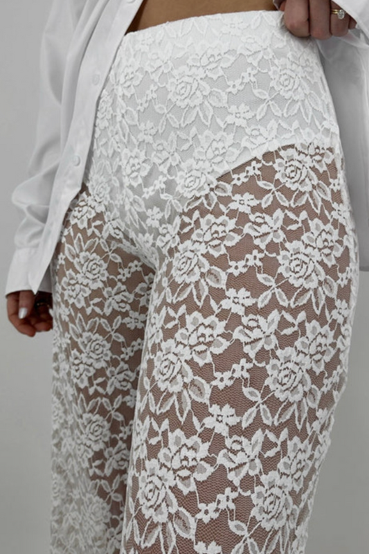 Now You See Me Lace Pant - White