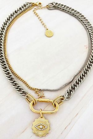 Evil Eye Carabiner Necklace