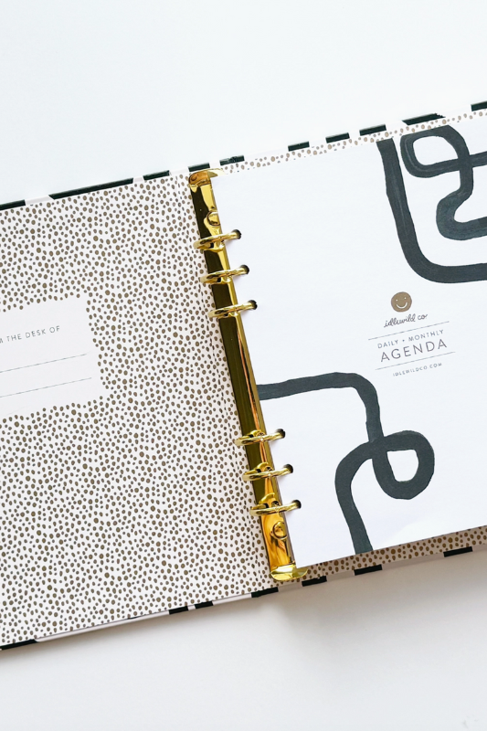 B&W Squiggle undated Planner