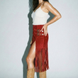 Load image into Gallery viewer, Joana Fringe Skirt - Rust
