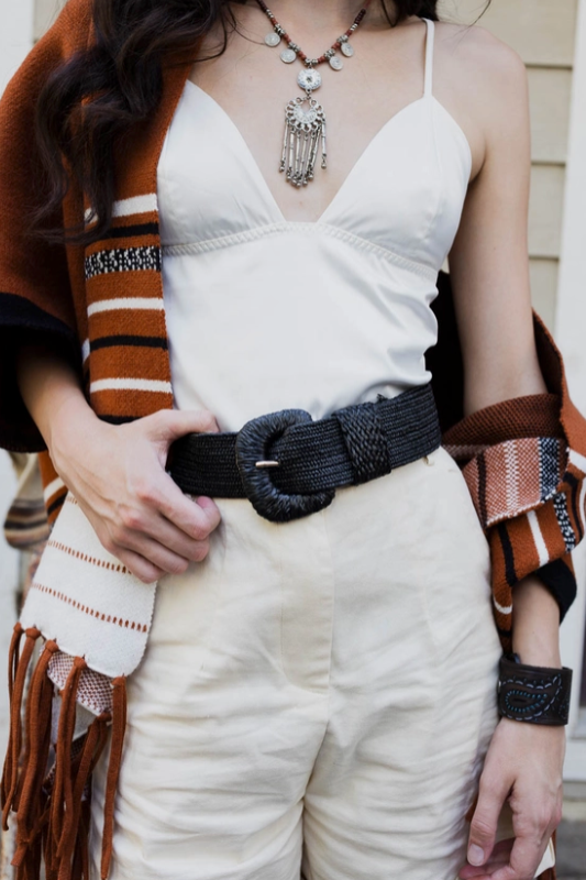 Raffia Stretch Belt