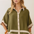 Load image into Gallery viewer, Carisa Contrast Top Plus- Green

