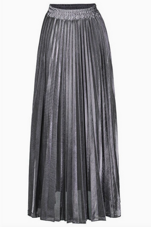 Addison Metallic Skirt - Silver