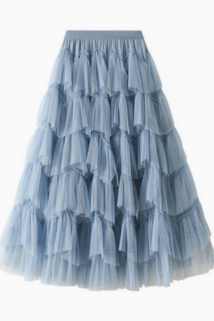 Hannah Midi Skirt - Sky Blue