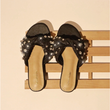 Load image into Gallery viewer, Mayleen Raffia Slides- Black

