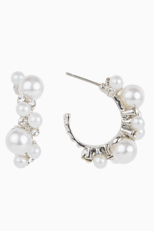 Multi Pearl Hoop Earrings