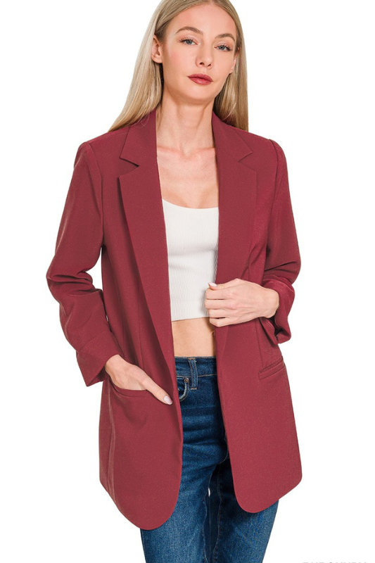 Serious Business Blazer - Burgundy