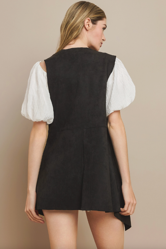 Flint Suede Vest - Black