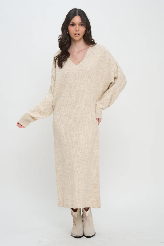 Heather Sweater Dress - Oatmeal