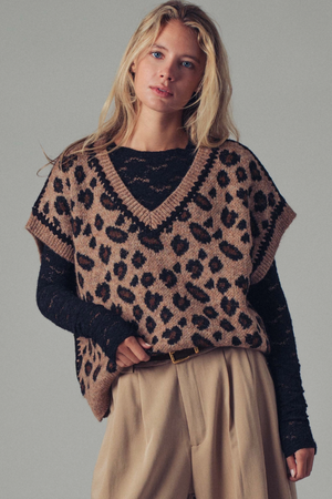 Leopard Sweater Vest