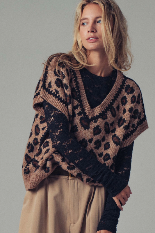 Leopard Sweater Vest