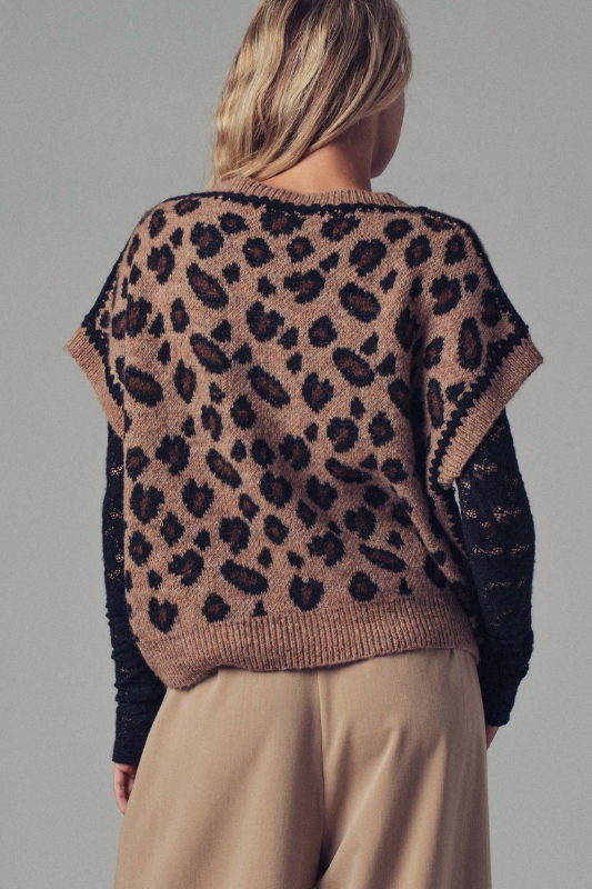 Leopard Sweater Vest
