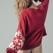 Load image into Gallery viewer, Tylen Embroidered Sweater - Red

