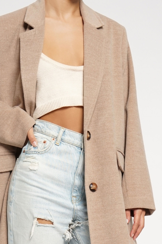 Sutton Wool Coat Taupe