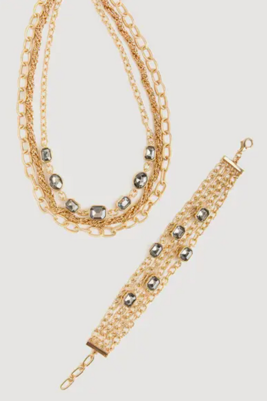Multi Chain Crystal Bracelet