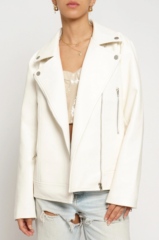 Sandra Moto Jacket- Cream