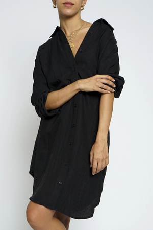 Cecilia Shirt Dress Black