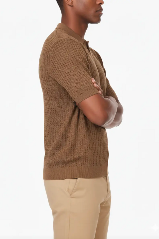 Jamie Knit Polo - Brown