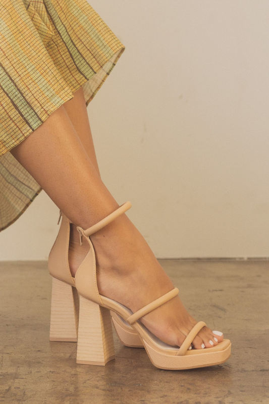 Aisa Platform Heels - Nude