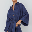 Load image into Gallery viewer, Bella Sleeved Denim Romper
